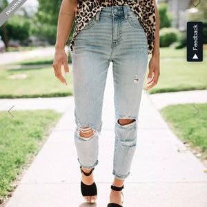 Willow and Root high rise mom fit jeans